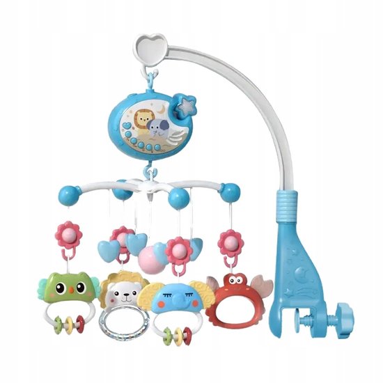 BSKToys - Wiegmobiel met Projector - Muziek & Afstandsbediening - Vanaf 0 Maanden - Blauw van Merkloos