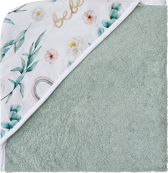 Bubaba by FreeON Wikkeldeken - Omslagdoek - Badcape met capuchon - Multidoek - Green Magic (100 x 100cm) van Bubaba by FreeOn