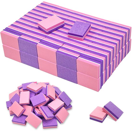 Bufferblokken, 100/180 dubbelzijdig Grit-nagelblok, Grit-nagelbuffer voor acrylnagels en natuurlijke nagels, professionele manicure-vijlblokken