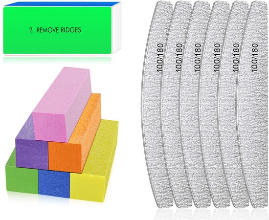 Buffers - Professionele nagelvijlen Blok voor het polijsten van nagels, Manicure-instrumenten voor nail art Gel Suit voor thuis en in salons