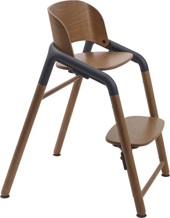 Bugaboo Giraffe houten kinderstoel, verstelbaar in 1 seconde, Dark Wood/Grey van Bugaboo