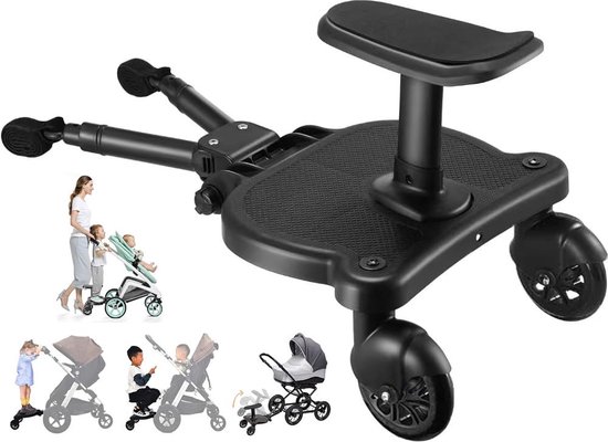 Buggy-board voor alle kinderwagens - Kiddy Board met zitting - treeplank - passagiersplank - universeel van Deryan
