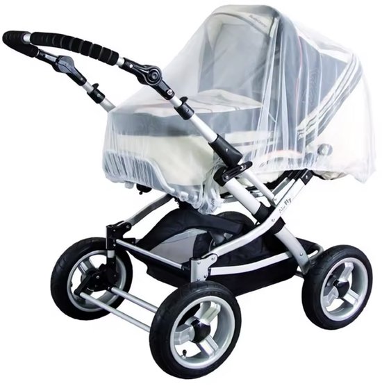 Buggy klamboe - Muggennet voor kinderwagen - Eenvoudige klamboe - Wit - One size - Met elastiek - CHPN van Merkloos