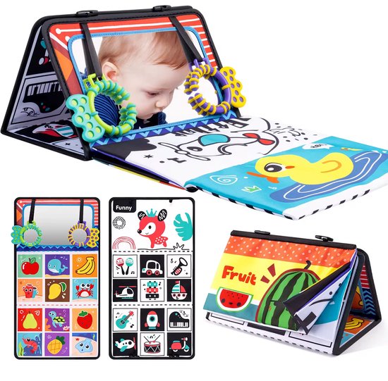 Buikligtrainer Baby - Sensorisch - Montessori Speelgoed - Buiktrainer Baby - Knisperboekje Baby - Baby speelgoed 6 maanden - Educatief speelgoed - Tummy Time van EasyMoby