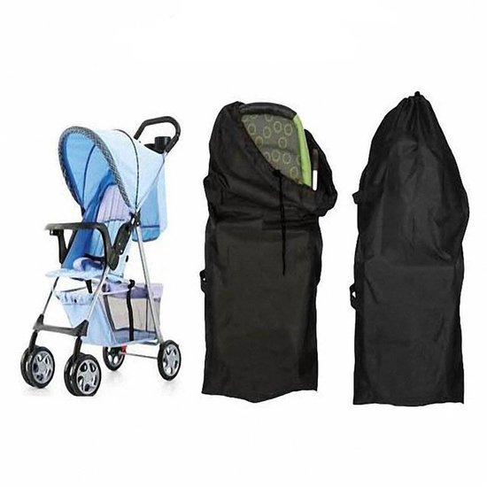 BukkitBow - Opbergtas voor Kinderwagen - Waterafstotende Reistas - Beschermhoes voor Buggy - Reisaccessoire - Zwart van Merkloos