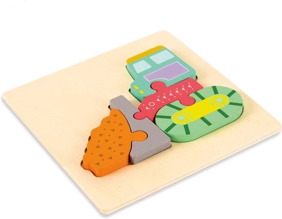 Bulldozer houten puzzel van Robotime