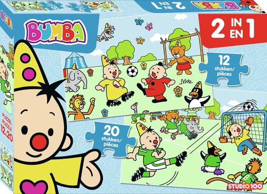Bumba 2 in 1 puzzel - voetbal - 12 en 20 stukken van Bumba