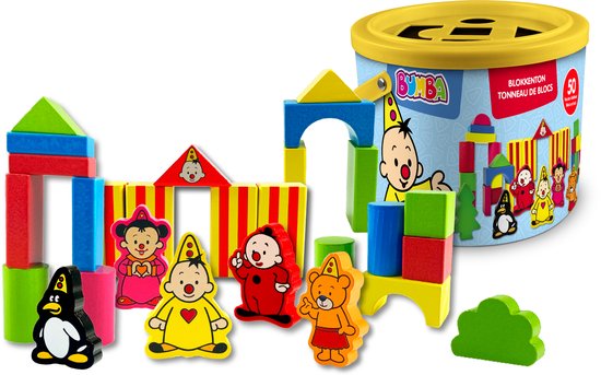 Bumba - Blokken - Blokkenton - Met vormenstoof - Inclusief 50 houten blokken van Bumba