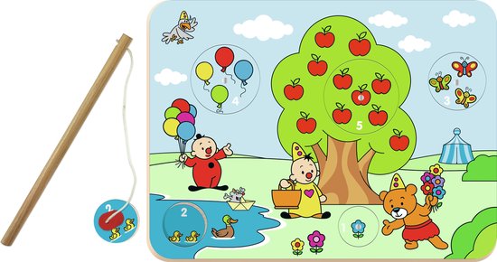 Bumba houten magnetische puzzel - 5 stukjes - met houten vislijn van Bumba