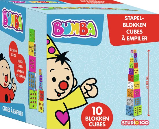 Bumba stapelblokken - 10 blokken in karton - totale hoogte 100 cm van Bumba