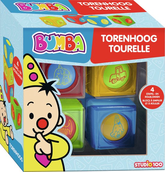 Bumba stapelblokken Torenhoog - 4 stapel- en rolblokken van Bumba