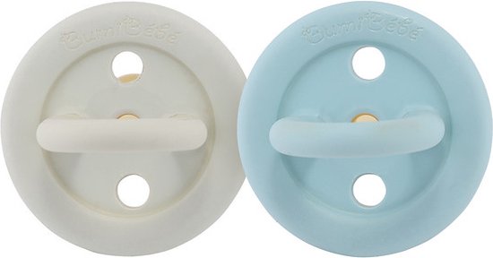 BUMBI BEBE | DENIM & SAGE | ROND | SPEEN | 0-3 MAANDEN | DUO PACK |Hevea van HEVEA