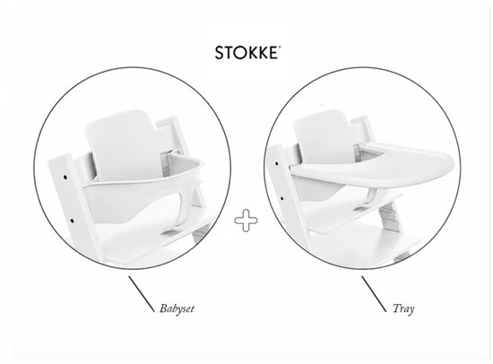 Bundel | Babyset en Tray - Wit voor Stokke Tripp Trapp kinderstoel
