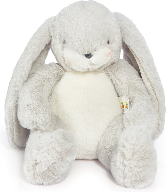 Bunnies By The Bay Little Nibble - Knuffeldier - Geborduurde details - Konijn - Polyester - M - 30 cm - Grijs van Bunnies By The Bay