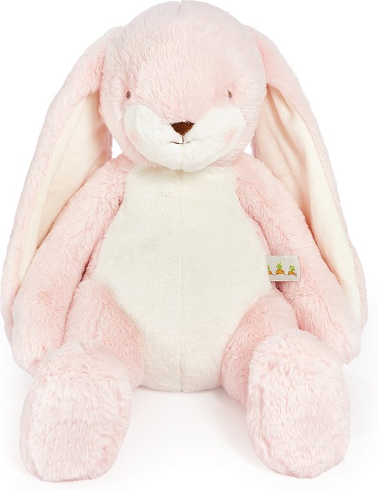 Bunnies By The Bay Sweet Nibble - Knuffeldier - Geborduurde details - Konijn - Polyester - L - 37 cm - Roze van Bunnies By The Bay