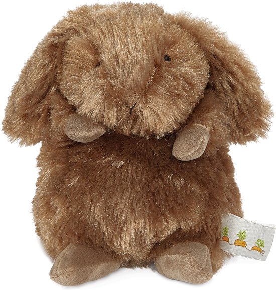 Bunnies By The Bay Wee Brownie Knuffel - Knuffeldier - Geborduurde details - Konijn - 18 cm - Bruin van Bunnies By The Bay