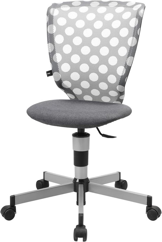 Bureaustoel Kinderen - Draaistoel Jeugd - Comfortabel Zitten - Ergonomisch Ontwerp - 31 x 44 x 36 cm - Antraciet Stippen