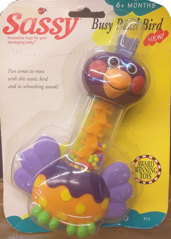 Busy Bead Bird - Rammelaar- Sassy - Award wining Toy - vanaf 6 maanden van Sassy