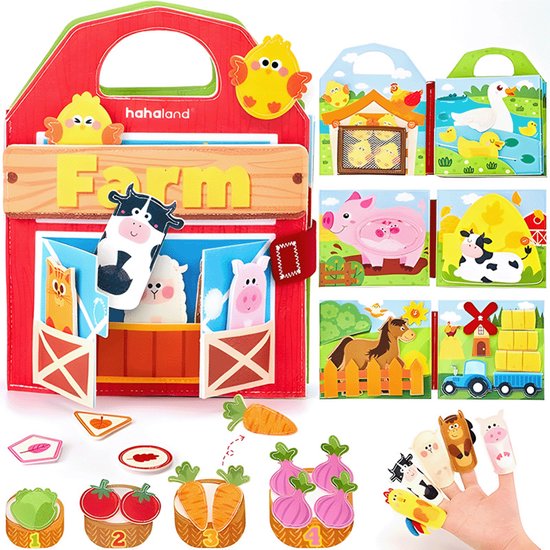 Busy Board Boek - Montessori Speelgoedboek 2 jaar 3 jaar- Activiteitenboek Boerderij en Dieren - Sensorisch Speelgoed 2 jaar - Montessori Speelgoed Meisjes 18 maanden tot 3 jaar Jongens -Sinterklaas cadeautjes - Kinderspeelgoed voor Onderweg van Merkloos