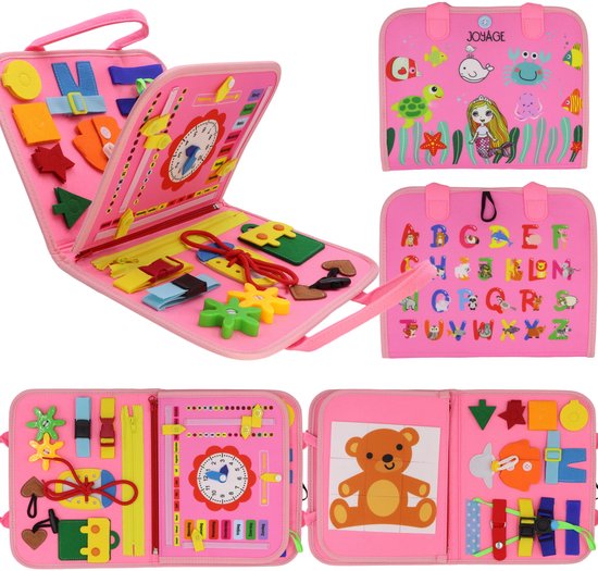 Busy Board Book Montessori Speelgoed meisjes - Sensorisch Speelgoed 3 jaar activiteitenboek - Sinterklaas cadeautjes Educatief speelgoed 1 jaar 2 jaar Motoriek Speelgoed voor in de auto onderweg - Reisspeelgoed Peuter speelgoed 4 jaar voor op reis van Merkloos