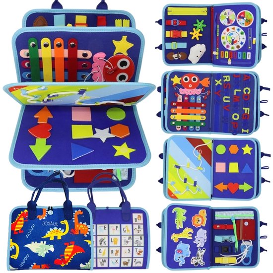 Busy Board Book Montessori Speelgoed - Nederlands - Montessori activiteitenboek - Educatief speelgoed meisjes Speelgoed - Peuter speelgoed jongens motoriek speelgoed 1 jaar 2 jaar Jongens speelgoed 3 jaar - sinterklaas cadeautjes speelgoedboek 2025 van Merkloos