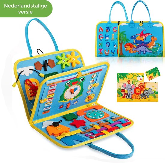 Busy Board Book Montessori Speelgoed - Sensorisch speelgoed montessori activiteitenboek - Educatief speelgoed voor in de auto voor onderweg - Peuter speelgoed jongens speelgoed 3 jaar Meisjes speelgoed 2 jaar - Kinderspeelgoed 1 jaar activiteitenbord van Merkloos