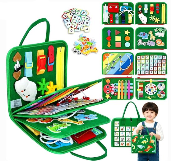 Busy Board - Montessori speelgoed - Activiteitenbord - Sensorisch speelgoed - Educatief speelgoed - Montessori activiteitenboek