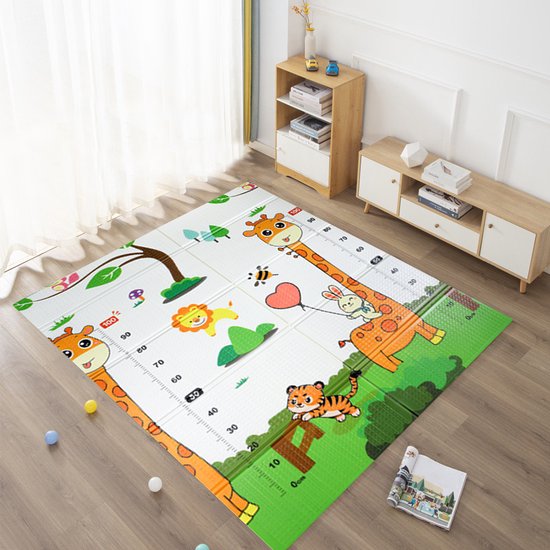 Buxibo - Dubbelzijdige Speelmat Foam - Dik XPE Foam - Kruipmat - Speelkleed - Vloermat - Baby/Peuter & Kind - Multicolor - XPE-002 - 200x180cm van Buxibo