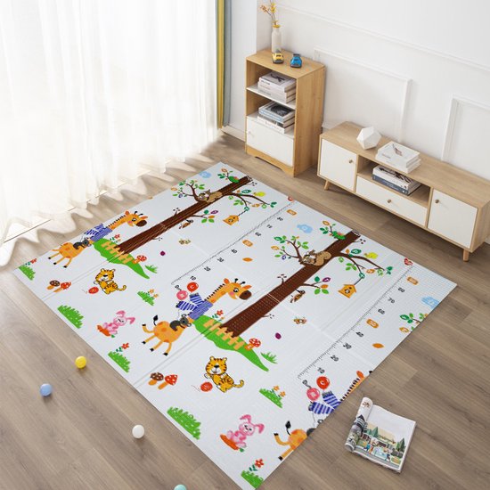 Buxibo - Dubbelzijdige Speelmat Foam - Dik XPE Foam - Kruipmat - Speelkleed - Vloermat - Baby/Peuter & Kind - Multicolor - XPE-014 - 200x180cm