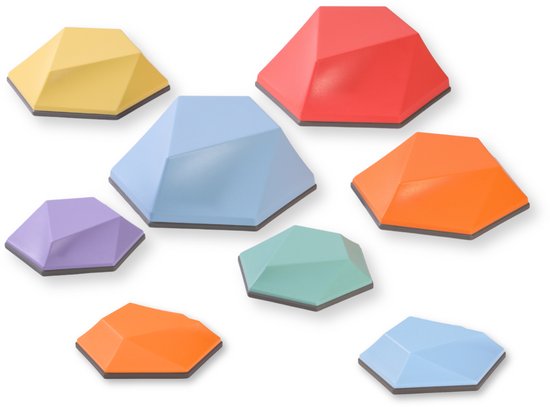 Buxibo Stapstenen – Stapstenen Speelgoed – Rivierstenen – Educatief & Sensorisch Speelgoed – Veelkleurig – Set van 8 van Merkloos