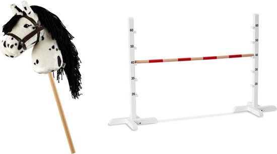 By Astrup speelset luxe stokpaardje witte schimmel en speelgoed hindernis om heerlijk te spelen van By Astrup