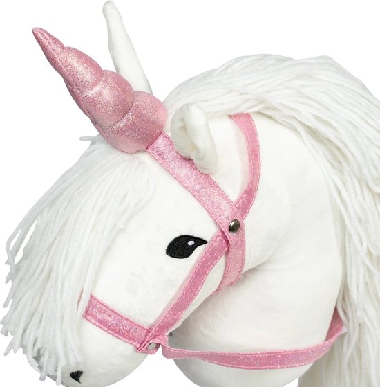 ByAstrup Eenhoorn Hoorn en Halster Glitter Roze voor Stokpaard (zonder stokpaard!) van byASTRUP