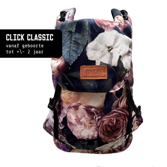 ByKay Draagzak Click Carrier Classic - Ergonomische Draagzak Baby van broekmaat 62/68 tot +/- 2 jaar - Comfortabel & Snel met Click & Go - voor Buik, Heup en Rug - Winter - Velvet Baroque van $