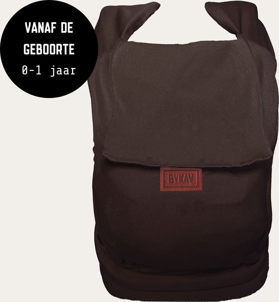 ByKay Draagzak Tiny Click Carrier - Ergonomische Draagzak Newborn - newborn tot +/- 1 jaar - Eenvoudig en snel voor pasgeborenen - voor Buik en Heup - Winter edition -Dark Roast van BYKAY