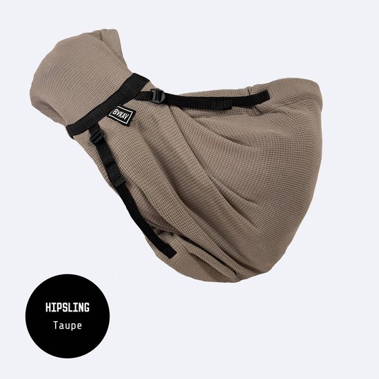 ByKay Hipsling - Heupdrager - Asymmetrische babydrager op één schouder - Voor Newborn tm 15kg - Buik- en Heupdragend - Taupe van Merkloos