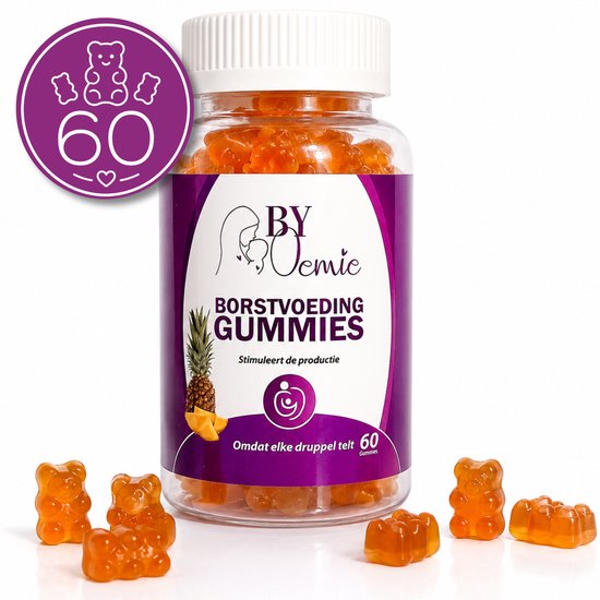 ByOemie® Borstvoeding Gummies - 60Stuks - Ananassmaak - Zwangerschap - Borstvoedingskruiden - Moedermelk Stimuleren - Baby - Zwangerschapsvitamines
