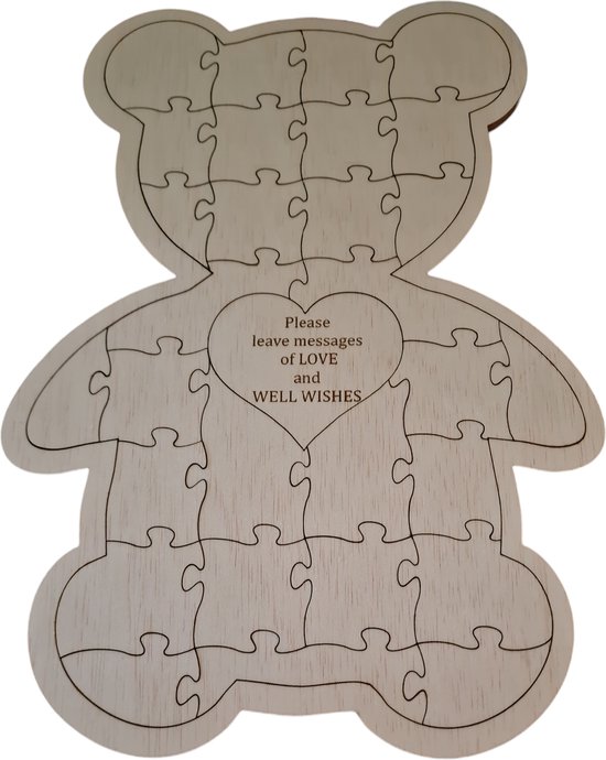 Bypaan babyshower - puzzel gastenboek [kraamcadeaus] - [Hout] - [guestbook] - [verjaardag] van Bypaan