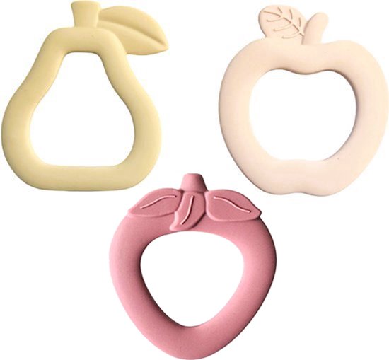 ByTwinly Bijtring Baby - Bijtringen - Bijtring Siliconen - Baby Speelgoed - 100% Siliconen - BPA Vrij - Koelbijtring - Baby - Bijtspeeltje - Doorkomende Tandjes - Kraamcadeau - Babyshower Cadeau - Bijtspeelgoed - Vanaf 0 Maanden van ByTwinly