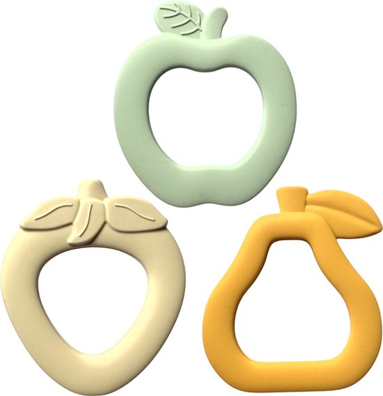 ByTwinly Bijtring Baby - Bijtringen - Bijtring Siliconen - Baby Speelgoed - 100% Siliconen - BPA Vrij - Koelbijtring - Baby - Bijtspeeltje - Kraamcadeau - Babyshower Cadeau - Bijtspeelgoed - Doorkomende Tandjes - Vanaf 0 Maanden van Merkloos