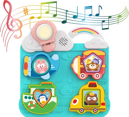 ByTwinly Kinderpuzzel - Montessori Speelgoed - Educatief Speelgoed - Kinderspeelgoed - Muziek Puzzel - Vormenstoof - Vormenpuzzel - Puzzels - Cadeau Kind - Sensorisch Speelgoed - Motoriek Speelgoed - Activiteitenbord - Muziek En Geluid - Blauw van ByTwinly
