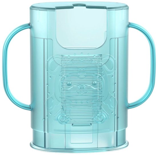 ByTwinly Toetjeshouder - Houder voor Knijptoetje - Stimuleert Zelfvoeding - Knijpzak - Knijpfruit - Hardcase Houder - Baby - Kind - Motoriek - Drinkpakjeshouder - Pakjeshouder Kinderen - Hardcase - Uitschuifbaar - Blauw - Vanaf 6 Maanden van ByTwinly