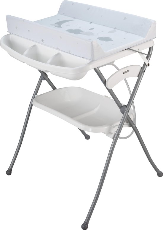 Cabino Badcommode Inklapbaar Wolkjes Wit/Grijs van Merkloos