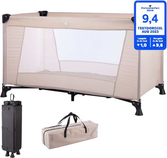 Cabino Campingbedje / Reisbedje Opvouwbaar – 120 x 60 cm - Dune Beige van Merkloos