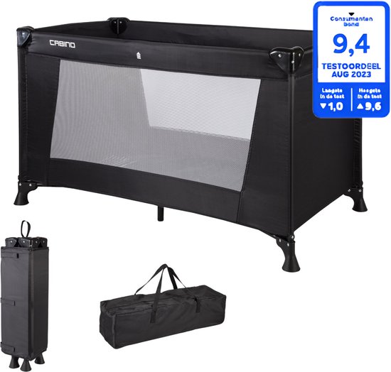 Cabino Campingbedje / Reisbedje Opvouwbaar – 120 x 60 cm - Zwart van Merkloos