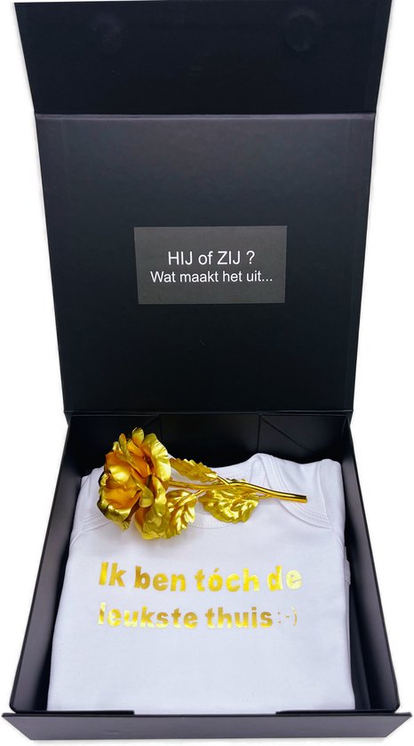 Cadeau gender reveal, cadeau zwangerschap, kraamcadeau unisex, kraamcadeau met romper - kan ook rechtstreeks als cadeau worden verstuurd, Koetsiekoetsie van Cadeau.