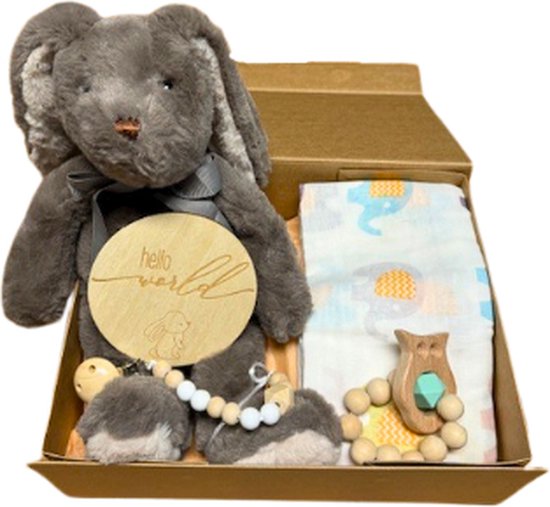 Cadeau Jongen1 jaar en 2 jaar - Baby knuffel - Kraamcadeau jongen - Baby Cadeau - Geboorte Cadeau - Babyshower geschenkset van Cadeau.