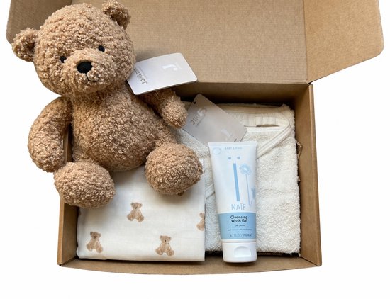 Cadeaubox Teddy Bear - Kraamcadeau - Jollein, Naif, Meyco Baby van Merkloos