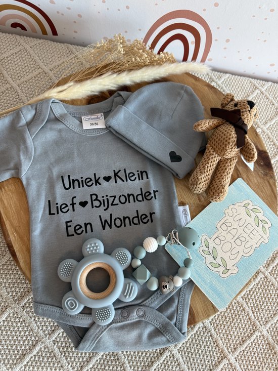 Cadeaupakket - Kraamcadeau - Kraamcadeaupakket - Cadeauset - Baby - Cadeau - Maat 50/56 - Blauw / Grijsblauw van Little Dutch