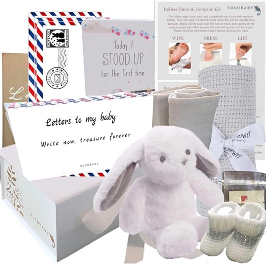 Cadeauset Pasgeboren Baby Unisex in Luxe Geschenkdoos - Kraamcadeau Jongen Meisje van Merkloos