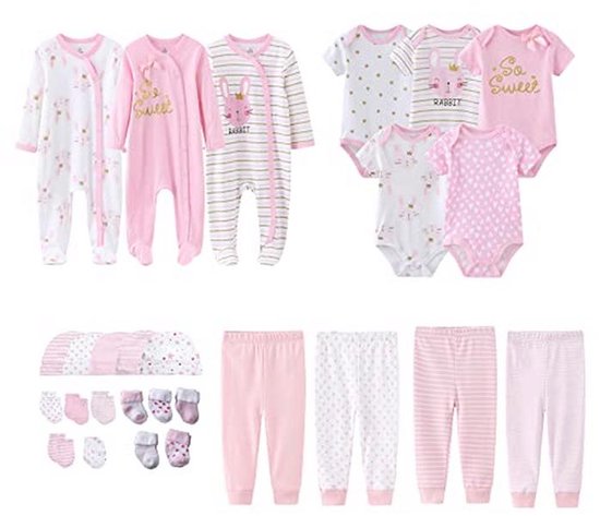 Cadeauset voor pasgeborenen - 27 delige set met kleding en accessoires voor baby's van Merkloos